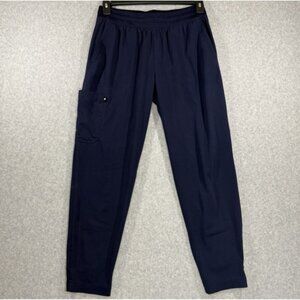 Koi Next Gen Jogger Pants Womens Size Med Petite Navy Good Vibe Elastic Waist